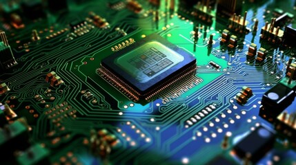 A close up of a computer chip