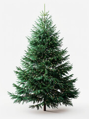 Fototapeta premium Christmas Tree with Lights Isolated on White Background