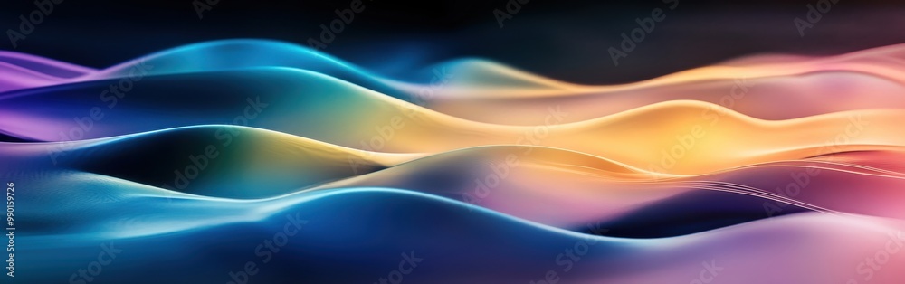 Poster vibrant waves of color undulate softly in a smooth gradient, creating a mesmerizing visual effect ag