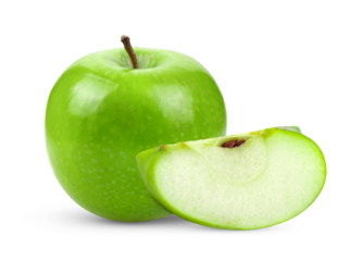 green apple isolated on transparent png
