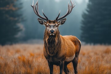 Obraz premium Majestic Red Deer Buck in the Wild