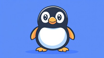 Fototapeta premium Fun vector penguin art brings a quirky touch to your brand, perfect for icons and playful designs.