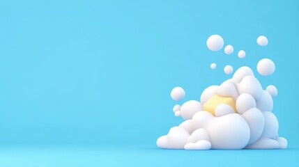 A vibrant flat illustration of cleansing foam, emphasizing how it absorbs dirt and impurities for fresh, clean skin.