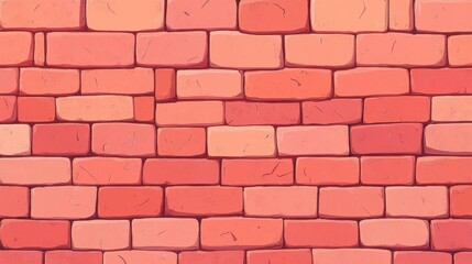 Obraz premium A vibrant red brick wall asset with detailed textures and cartoon flair, perfect for platformer game environments.