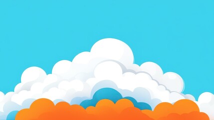 Experience the mesmerizing cloud art with a vivid blue core and rich orange tones, ideal for captivating any art enthusiast.
