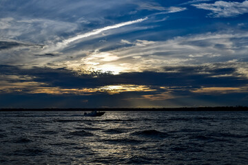 Fototapeta premium July Sunset on the Water in Orange Beach, Alabama