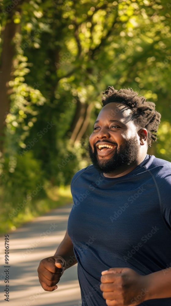 Aufkleber a man with a beard and dreadlocks is running in a park