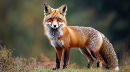 Fototapeta premium Red Fox Standing in Forest