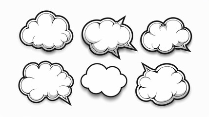 Talking bubble collection, minimalism bubble set for text flat graphics on white background