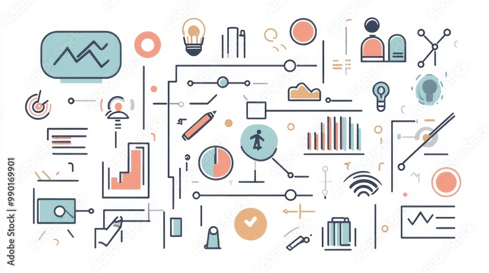 Leinwandbilder modern infographic illustrating data analytics concepts with charts, graphs, and icons representing 