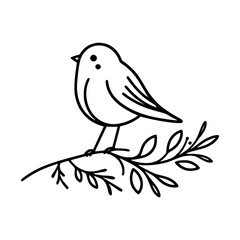 Bird silhouette Victor illustration with white background 