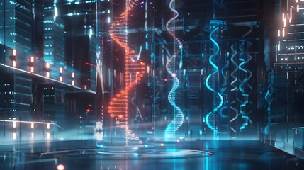 Futuristic Digital Archive with Holographic DNA Encoded Backups of Historical Data