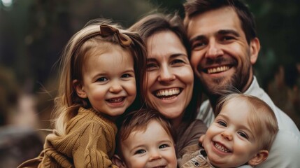 Obraz premium Happy family background illustration generated by ai