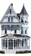 A large white house with a steeple on top