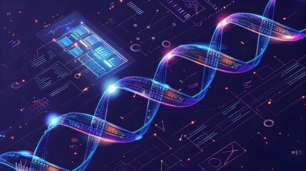 Detailed Infographic Illustrating the Step by Step Process of Encoding Music Files into DNA for Data Storage