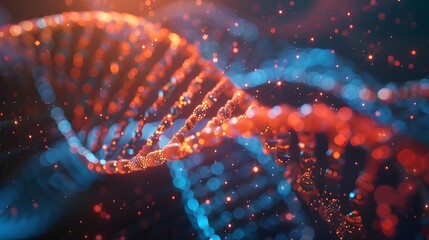 Fototapeta premium Digital Animation of DNA Sequences Encoding Data Streams in Real Time