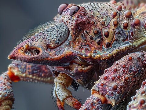 Macro Photography of an Insect's Head