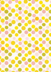 Cheerful polka dot pattern in yellow and green tones.