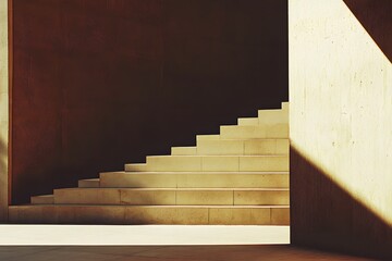 Concrete Staircase and Walls in Sunlight