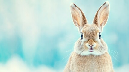 A close up of a rabbit with big eyes and ears, AI