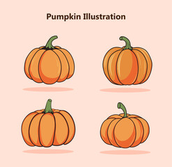 Pumpkin Illustration In Hand Drawn Style.