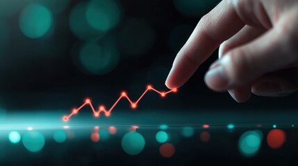 A close up of a hand pointing to a curved line on a chart, highlighting the critical role of data interpretation in understanding performance.
