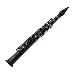 Naklejka premium A Black Clarinet isolated on transparent background