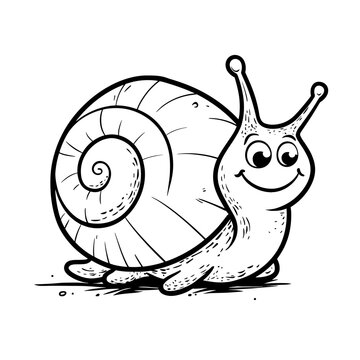 recommend clip art: snail coloring page for kids. little cute snail coloring book