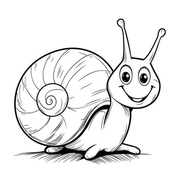 recommend clip art: snail coloring page for kids. little cute snail coloring book
