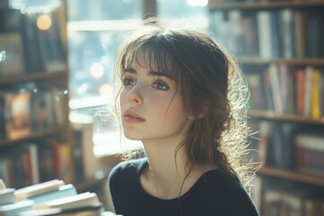 Young Woman in Library