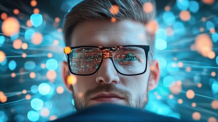 A cybersecurity expert monitoring a network, detecting anomalies and potential security breaches.