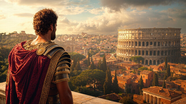 Roman Emperor Julius Caesar Augustus in The Ancient City of Rome