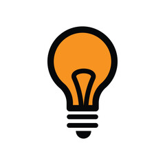 Lightbulb icon logo design template isolated illustration