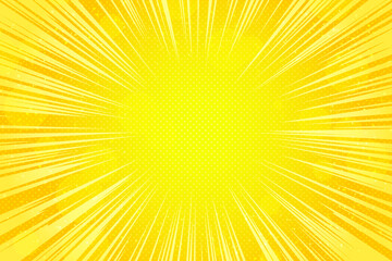 Obraz premium Yellow background with concentration lines and small star pattern