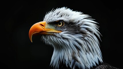 Fototapeta premium Close-up Portrait of a Bald Eagle with its Head Turned to the Side