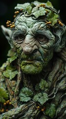 Detailed Portrait of a Mythical Forest Creature
