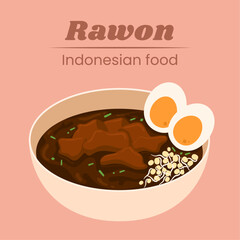 Rawon Indonesian food vector design illustration