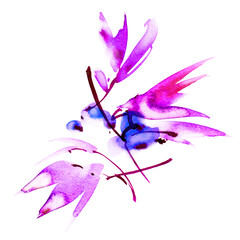 Watercolor tree branch