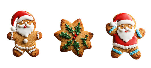 Isolated Christmas gingerbread, snowflake