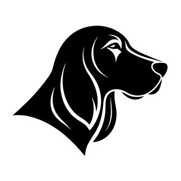 recommend clip art: bloodhound head side view dog silhouette vector illustration black animal 