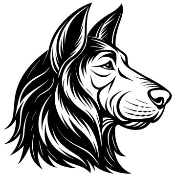 recommend clip art: bloodhound head side view dog silhouette vector illustration black animal 