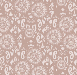 seamless gentle vector paisley print with ethnic paisley and flowers pattern, allover composition. Detailed beautiful paisleys with floral motives in black and white.