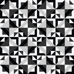 Black white abstract geometric seamless pattern vector. Eps 10. 