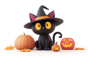 Cute 3D halloween png cut out element