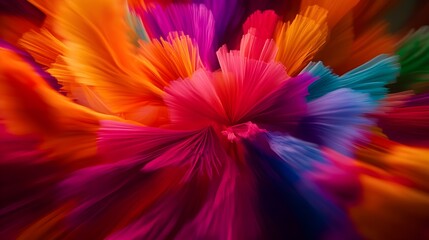 A surreal, abstract scene of dancers rehearsing in a circle, their movements blurring together in a kaleidoscope of colors, creating a dreamlike, ethereal atmosphere.