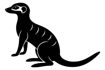 Meerkat Silhouette, Meerkat Sitting Clipart Vector