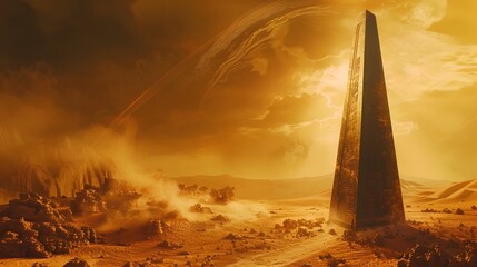 Transmitting from an Otherworldly Desert Obelisk Interstellar Communication Concept