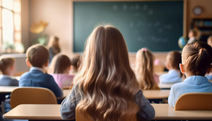 Fototapeta premium Schülerin in der Schule