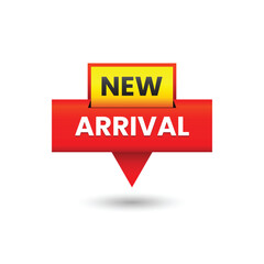 vector new arrival red and yellow promo template design