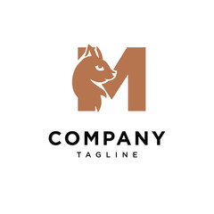 Letter M Squirrel logo icon vector